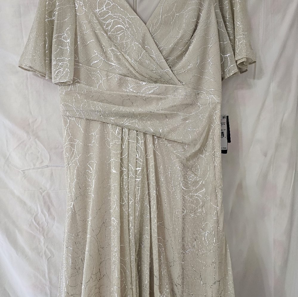 Elegant Cream Dress with Silver Accents